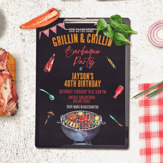 Barbeque - Backyard Party Inbjudningar (Barbeque - Backyard Party Invitation)