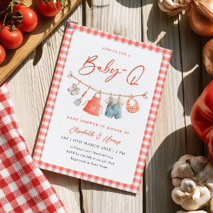Barbeque BBQ Baby Shower Inbjudan
