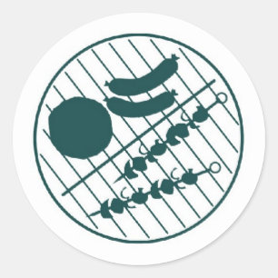 Barbeque Grill Sticker Runt Klistermärke