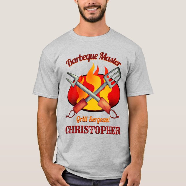 Barbeque Master Personlig T Shirt (Framsida)