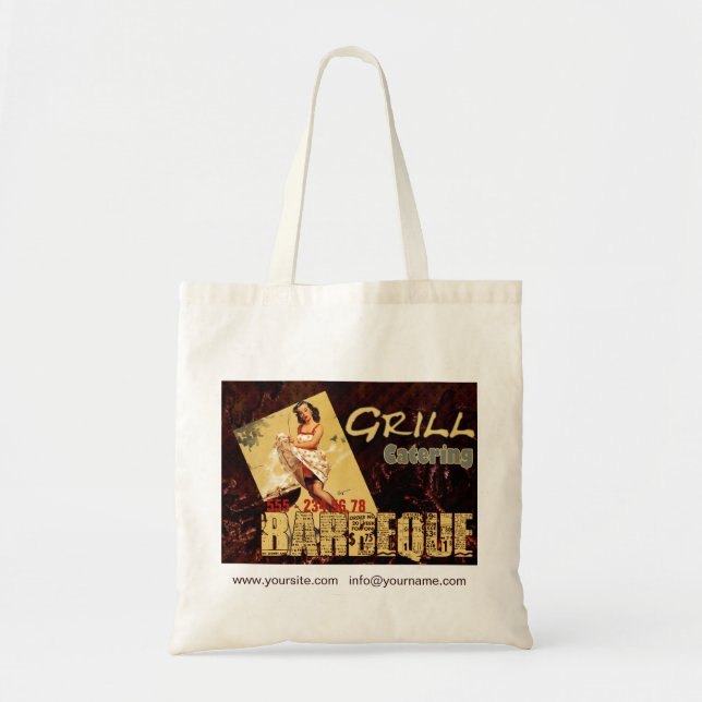 Barbeque - tryckt bag tygkasse (Framsidan)
