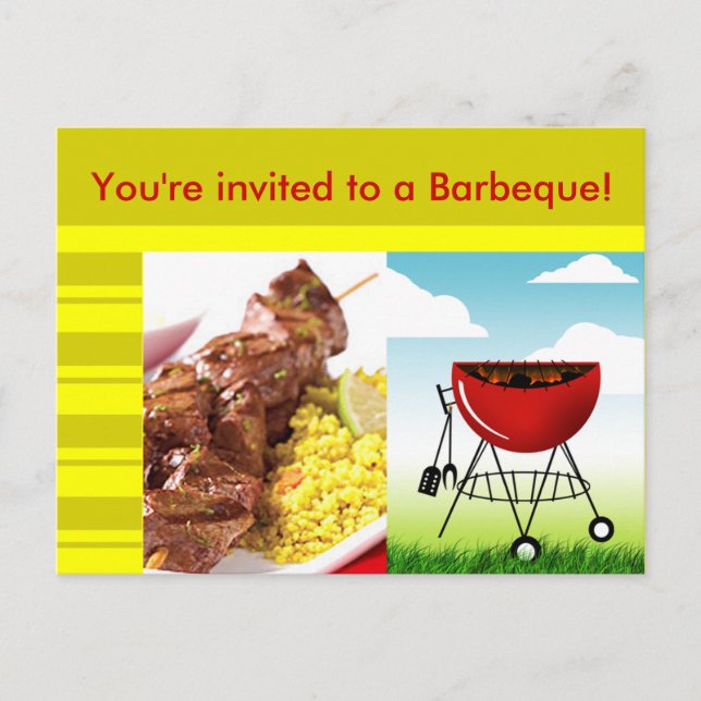 Barbeque-vykort för inbjudan (Framsida)