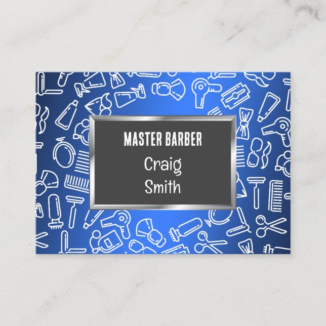 Barber Anpassningsbar QR Visitkort (Framsida)