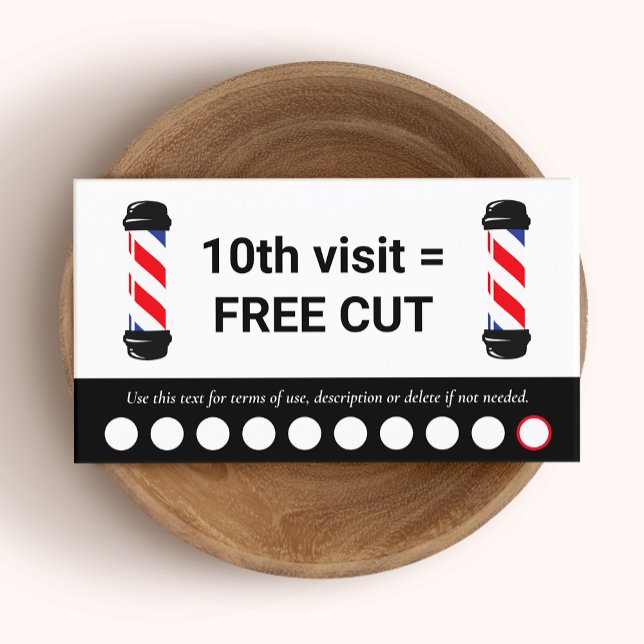 Barber Barbershop 10 Slå Besök Loyalty Busines Visitkort (Skapare uppladdad)