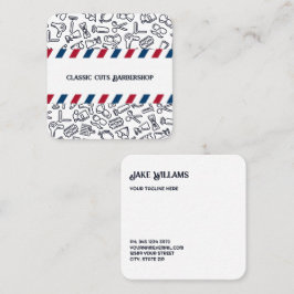 Barber Barbershop Fyrkantigt Visitkort