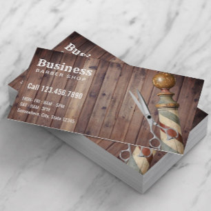 Barber Barbershop Hair Stylist Vintage Rustic Visitkort