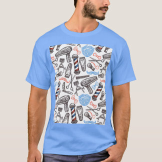 Barber Barbershop Hairdressing Mönster Graphic T Shirt