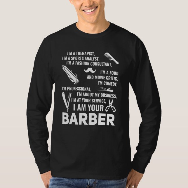 Barber Barbershop Hairstylist Hairdresser Barber 1 T Shirt (Framsida)