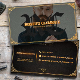 Barber Barbershop Professional Photo Business Card Visitkort