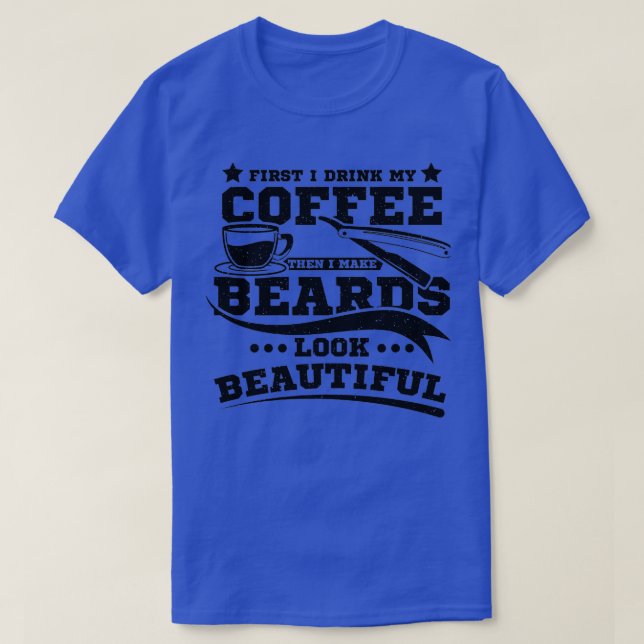 Barber Beard Coffee T Shirt (Design framsida)