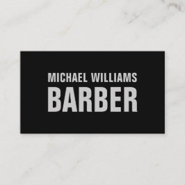 Barber Black Grått Bold Typography-Affärskort Visitkort