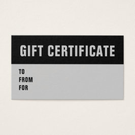 Barber Black Grått Typography Gift Sertificate Car Visitkort