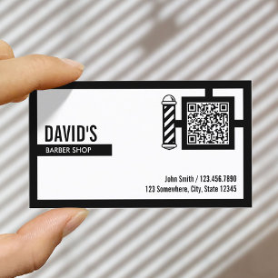 Barber Bold Gräns QR-kod Barbershop Visitkort