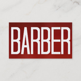 Barber Bold Red Affärskort Visitkort