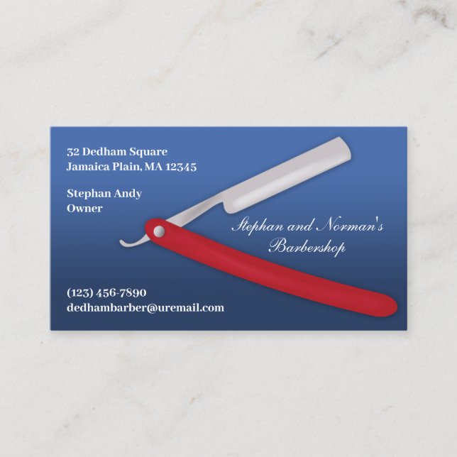 Barber Business Card Template Visitkort (Framsida)
