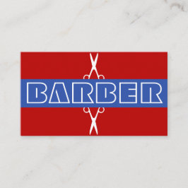 Barber-butikens moderna vita blåblå visitkort