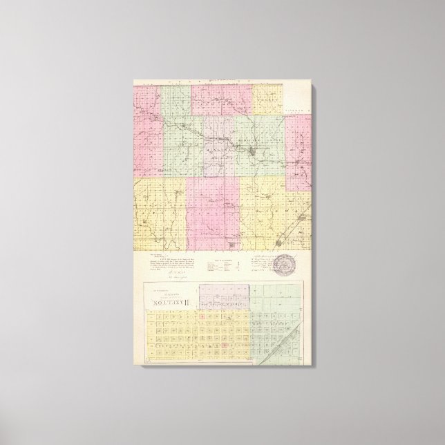 Barber County och Hazelton, Kansas Canvastryck (Framsida)