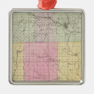 Barber County och Hazelton, Kansas Julgransprydnad Metall