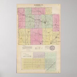 Barber County och Hazelton, Kansas Poster