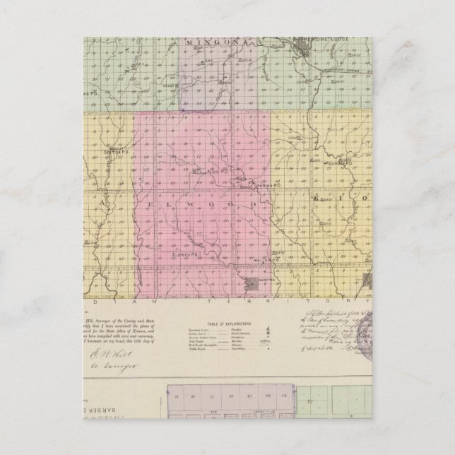 Barber County och Hazelton, Kansas Vykort (Framsida)