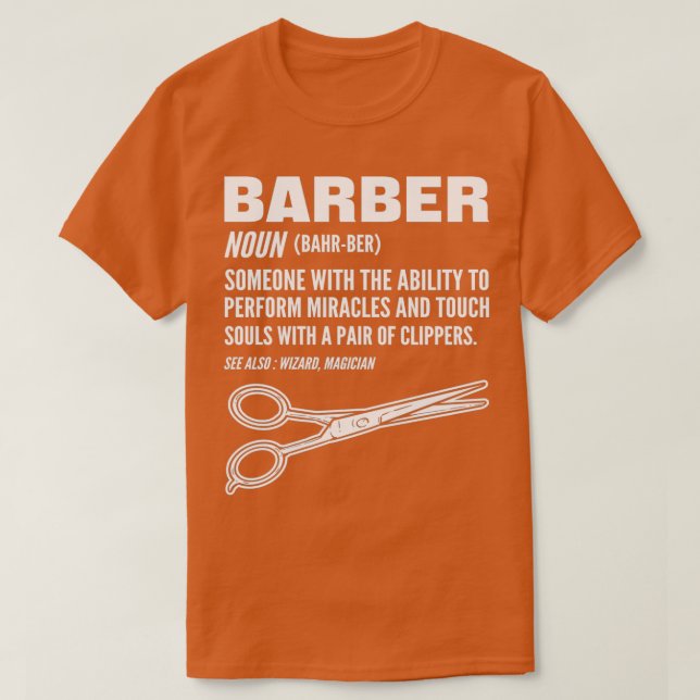 Barber Definition Barber Gift for Haidresser Barbe T Shirt (Design framsida)