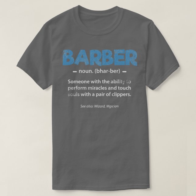 Barber Definition Hair-klipp Hairstylist Barbersho T Shirt (Design framsida)