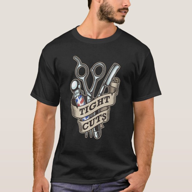 Barber Design Manar Hairdresser Hairstylist Barber T Shirt (Framsida)