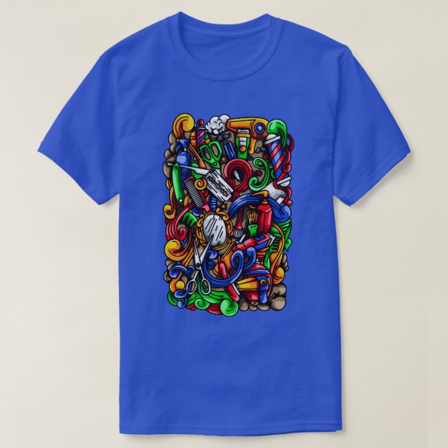 Barber Doodle Illustration T Shirt (Design framsida)