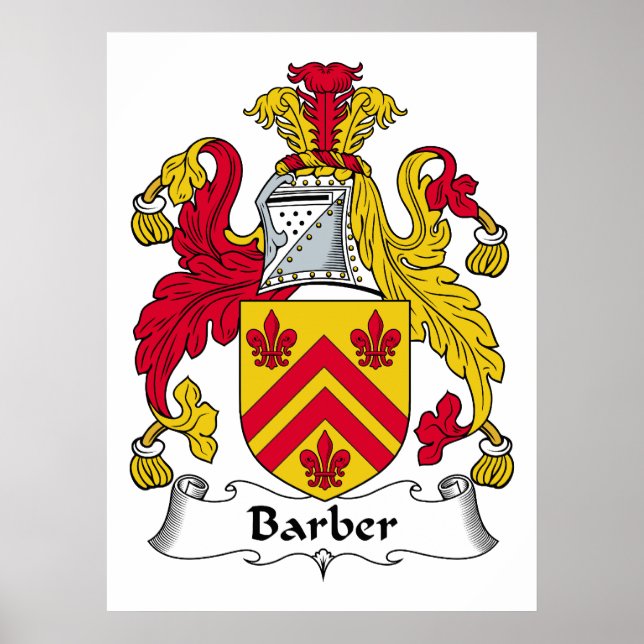 Barber Family Crest Poster (Framsidan)