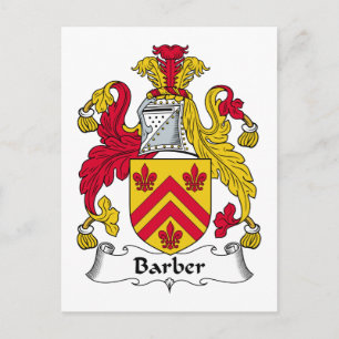 Barber Family Crest Vykort