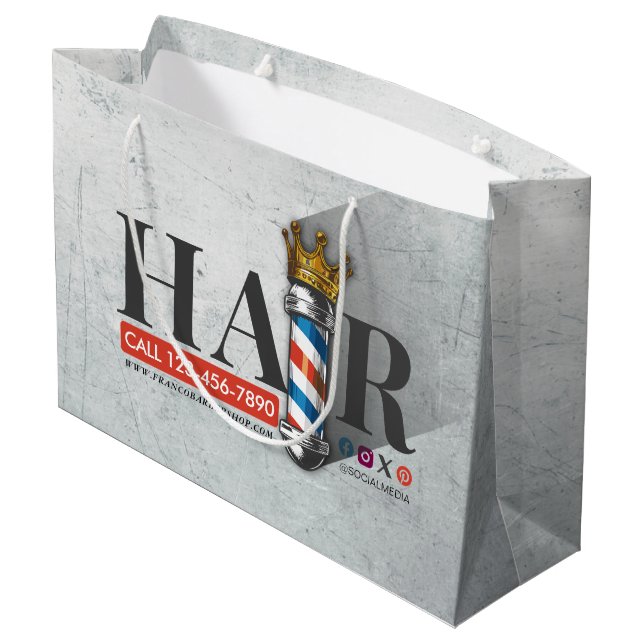 Barber Frisörsalong King Crown Barber Stång Frisör (Baksidan Vinklad)