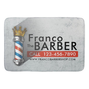 Barber Frisörsalong King Crown Barber Stång Frisör Badrumsmatta
