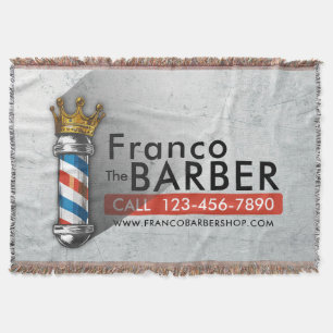 Barber Frisörsalong King Crown Barber Stång Frisör Filt