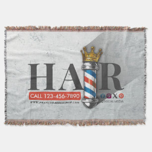 Barber Frisörsalong King Crown Barber Stång Frisör Filt