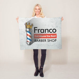 Barber Frisörsalong King Crown Barber Stång Frisör Fleecefilt