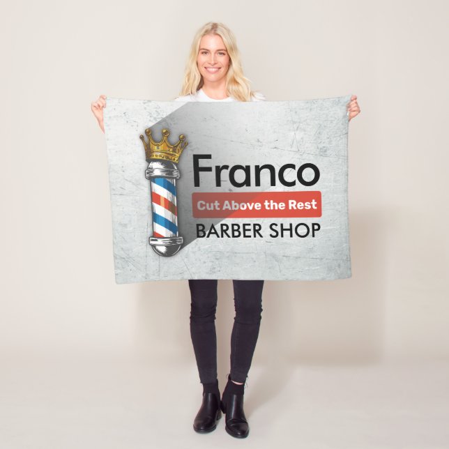 Barber Frisörsalong King Crown Barber Stång Frisör Fleecefilt (På plats)