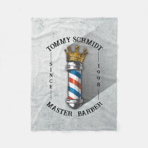 Barber Frisörsalong King Crown Barber Stång Frisör Fleecefilt