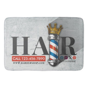 Barber Frisörsalong Kunglig Kronbarberarstång Hår Badrumsmatta