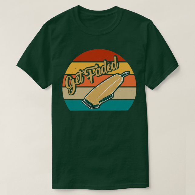 Barber Get Faded T Shirt (Design framsida)