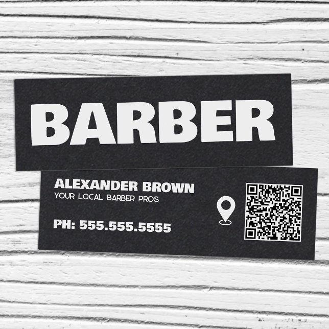 Barber Google Kartor Mini Visitkort (Barber Google Maps QR Mini Business Cards)