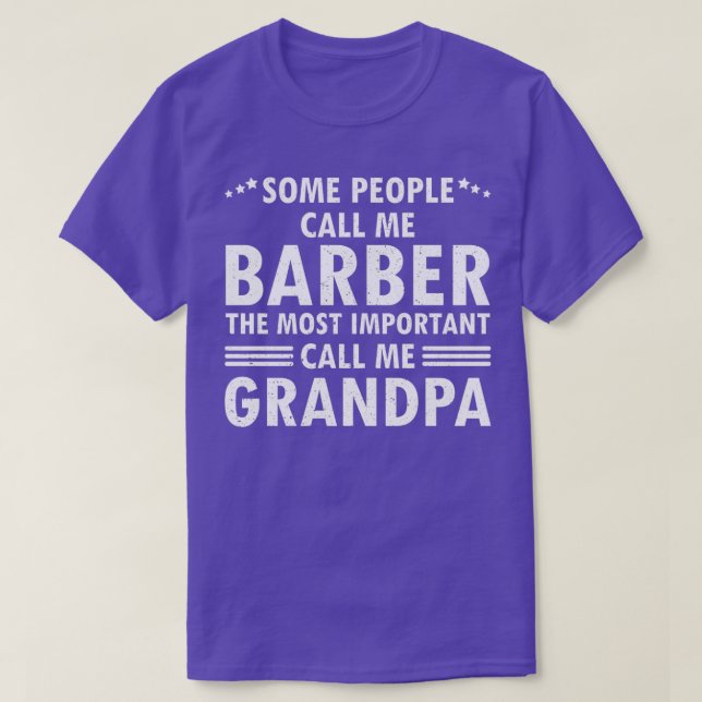 Barber Grandpa Fars dag Gifts T Shirt (Design framsida)
