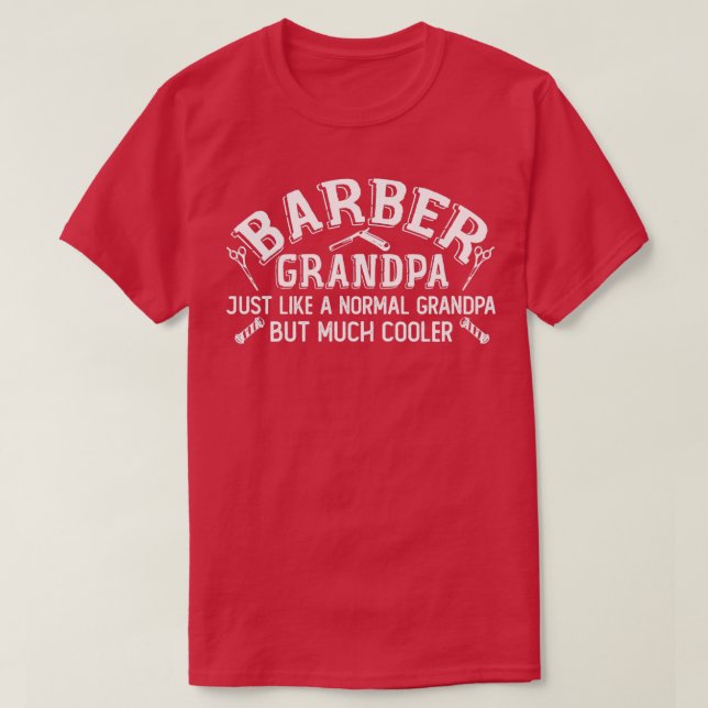 Barber Grandpa Hairstylist Hairdresser Haircut T Shirt (Design framsida)