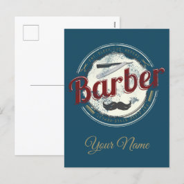 Barber Hair Hustler Hairdresser Retro Hairstylist Helg Vykort