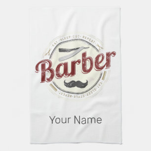 Barber Hair Hustler Hairdresser Retro Hairstylist Kökshandduk