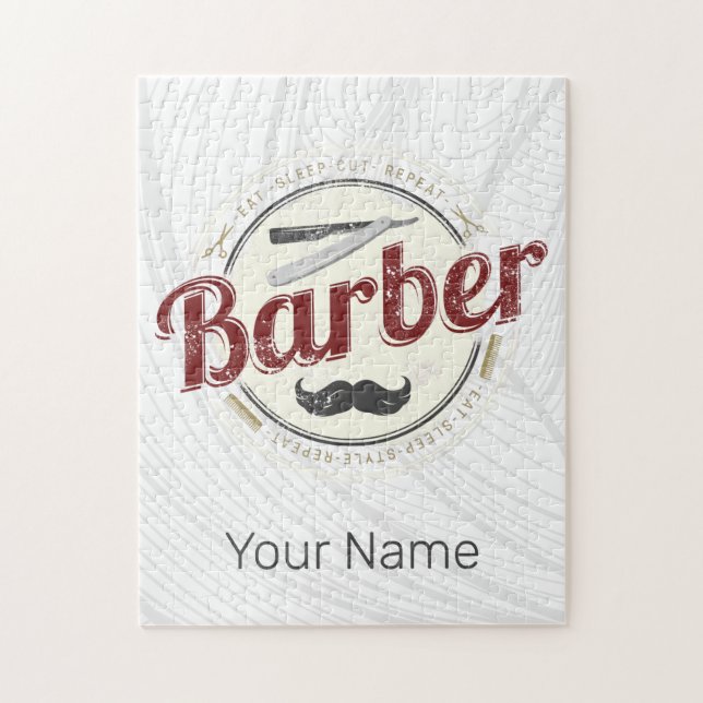 Barber Hair Hustler Hairdresser Retro Hairstylist Pussel (Vertikal)