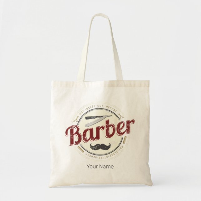 Barber Hair Hustler Hairdresser Retro Hairstylist Tygkasse (Framsidan)
