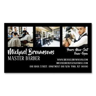 Barber Hair Man butik anpassad bild Magnetiska Visitkort