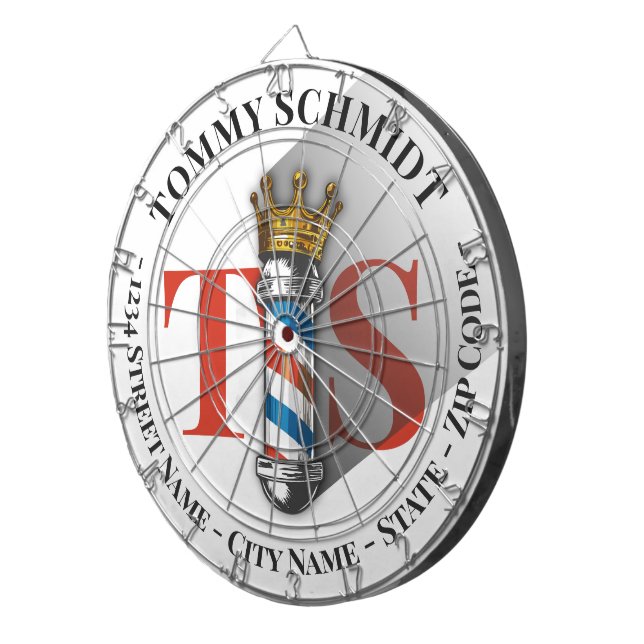 Barber Hair Shop King Crown Barber Pole Hair Salon Darttavla (Högra Framsidan)