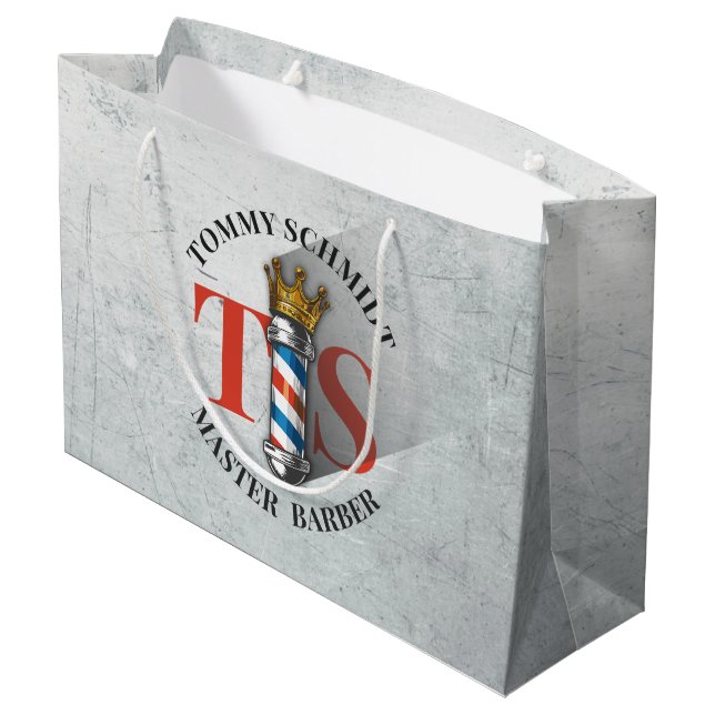 Barber Hair Shop King Crown Barber Stång Hår Salon (Baksidan Vinklad)