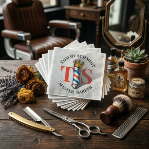 Barber Hair Shop King Crown Barber Stång Hår Salon Pappersservett